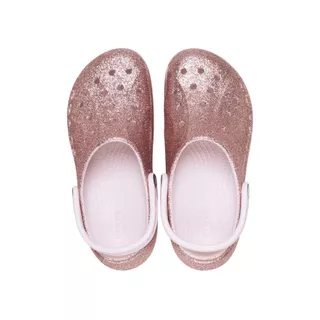 CROCS รองเท้าลำลองผู้หญิง BAYA PLATFORM GLITTER CLOG รุ่น 208459-6PI - BARELY PINK