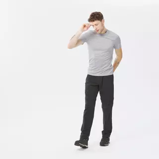 Decathlon Men'S Hiking Synthetic Short-Sleeved T-Shirt Mh100 เสื้อเดินป่าผู้ชาย รุ่น Mh100 - Light Grey