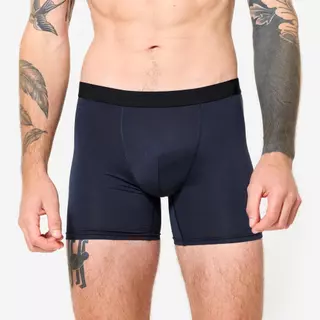 Decathlon Men'S Breathable Microfibre Boxers Tri-Pack กางเกงบ็อกเซอร์สำหรับผู้ชาย แพ็ค 3 ชิ้น - Black/Blue/Red