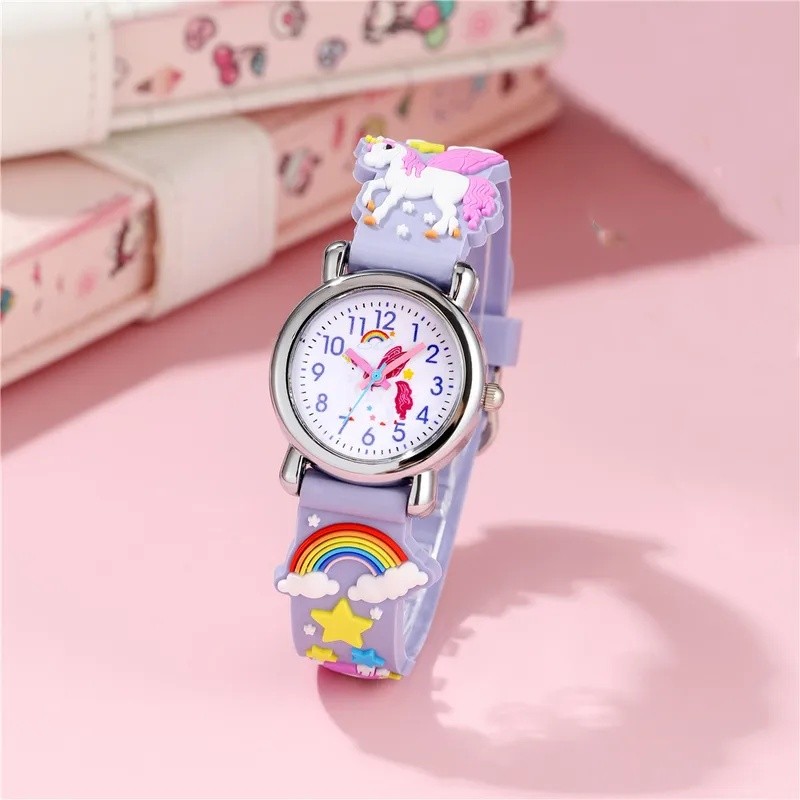 New Style CHILDRENS Watch Love Rainbow Pony Kid Quartz Watch Plastic Strap