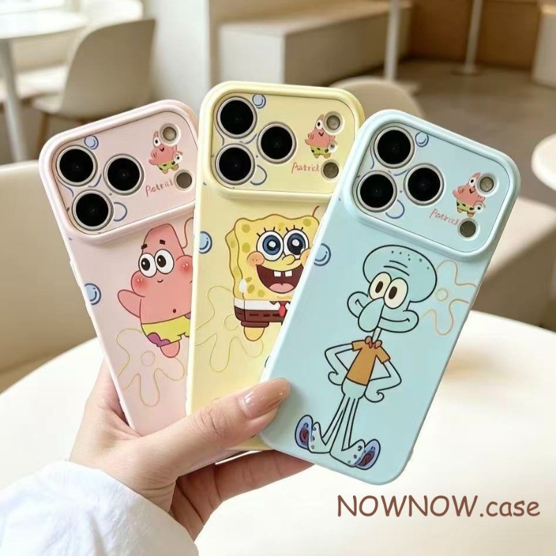 สําหรับ IPhone 17 16 15 14 13 12 11 Pro Max X XR XS Max 7 8 Plus น่ารักสีชมพู SpongeBob SquarePants 