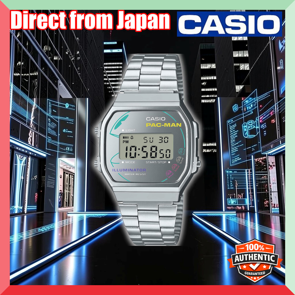 Casio Vintage Pac-Man Collaboration Digital Watch A168WEPC-7A นาฬิกาผู้ชาย 【Direct from Japan】
