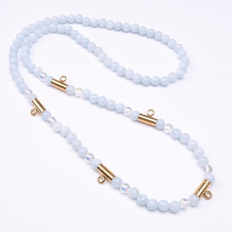 Aquamarine Jade แบรนด์ไทย Thangka Amulet Chain Thailand Buckle Non-Fading Ladies สร้อยคอห้าแขวน TEH8