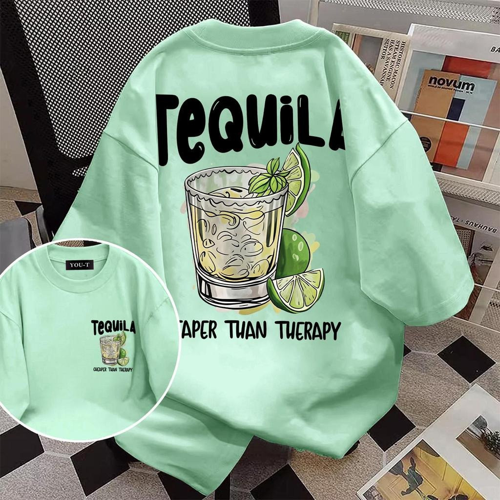 TeeTwoOneเสื้อยืดผ้าคอตตอน 100% “TEQUILA” ทรง Oversize คอกลม แขนสั้น ผ้านุ่มสบาย ใส่ได้ทุกวัน ฤดูร้อ