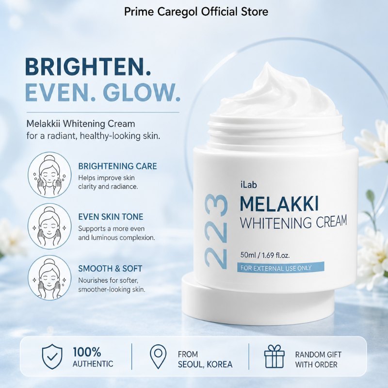 ILab Melakki ครีมไวท์เทนนิ่ง 50ml สกินแคร์เกาหลี Daily Beauty Care Essential K Beauty Essential Oliv
