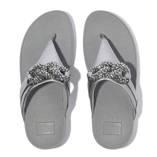 FITFLOP LULU BEADED-CHAIN TOE-POST รองเท้าแตะแบบหูหนีบผู้หญิง รุ่น E6F-C91 สี SILVER