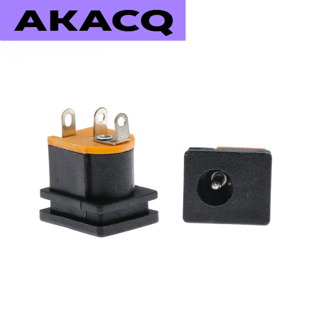 10 ชิ้น DC Power Socket DC-015 แจ็ค 5.5X2.5 มม.แผงสแควร์ติดตั้ง 5.5X2.1 มม. 5.5 * 2.1 มม.DC ซ็อกเก็ต