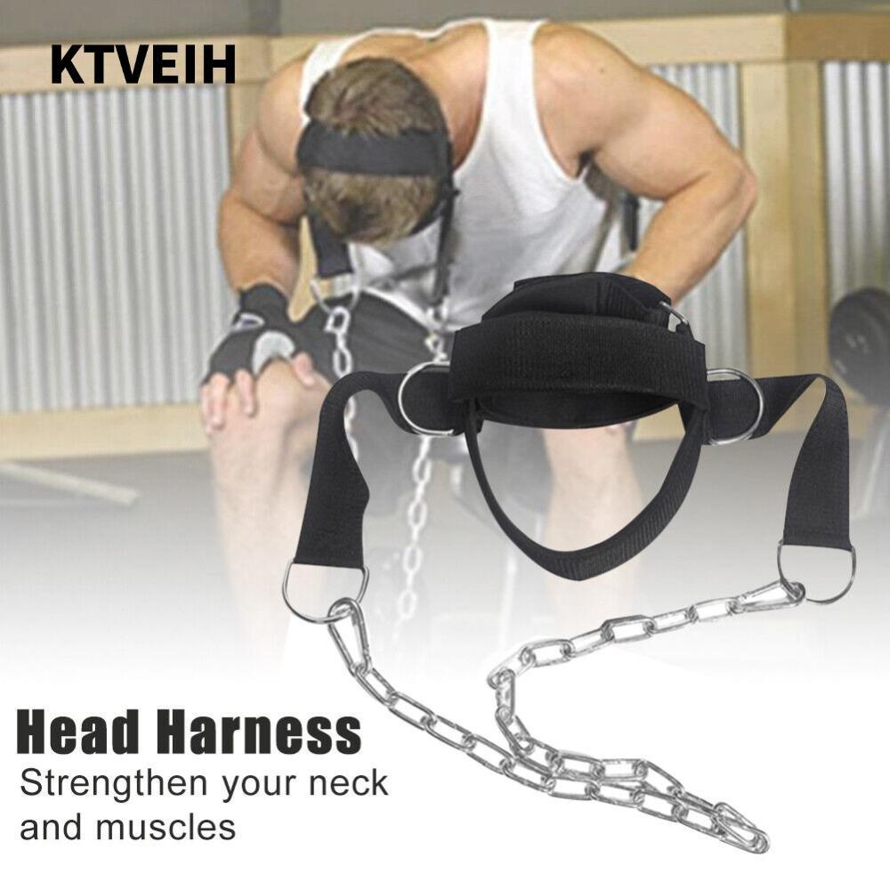 KTVEIH Head Trainer, Neoprene Top ปรับคอเทรนเนอร์,แบบพกพาโซ่เหล็ก Heavy Weight Training Headgear Gym