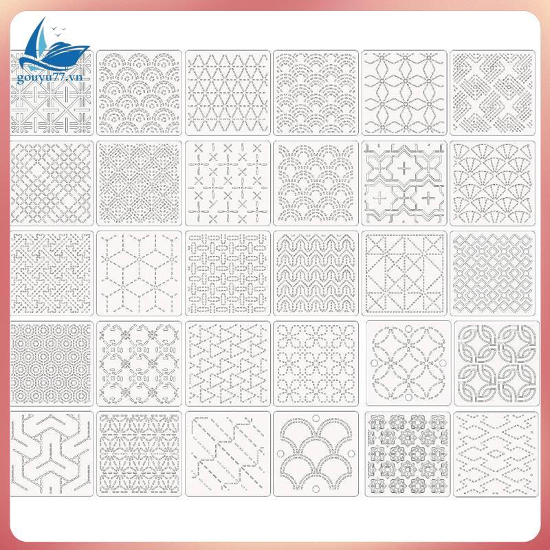 Spike Template Stencil 4.7 X 4.7 นิ้ว 30 ชิ้นรูปแบบเรขาคณิตพลาสติกสําหรับ Quilting และโครงการเย็บปัก