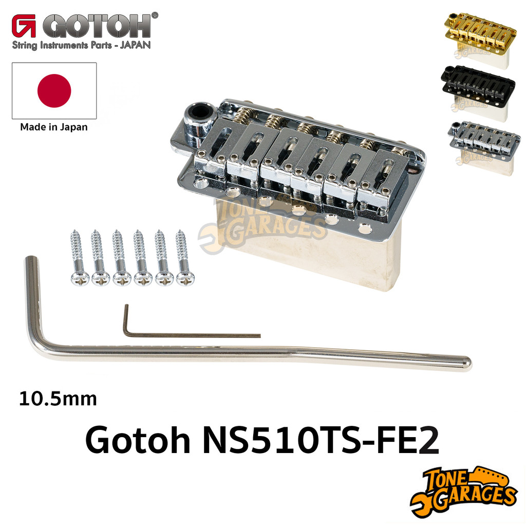 Gotoh NS510TS-FE2 6 Hole 10.5mm Tremolo ชุดคันโยกกีต้าร์ไฟฟ้า 6 รู สำหรับกีต้าร์จีนและเกาหลี Made in Japan
