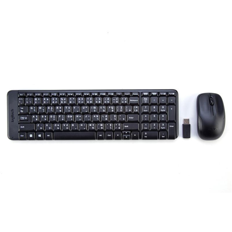 LOGITECH ชุดคีย์บอร์ดและเมาส์ไร้สาย รุ่น MK220 สีดำ