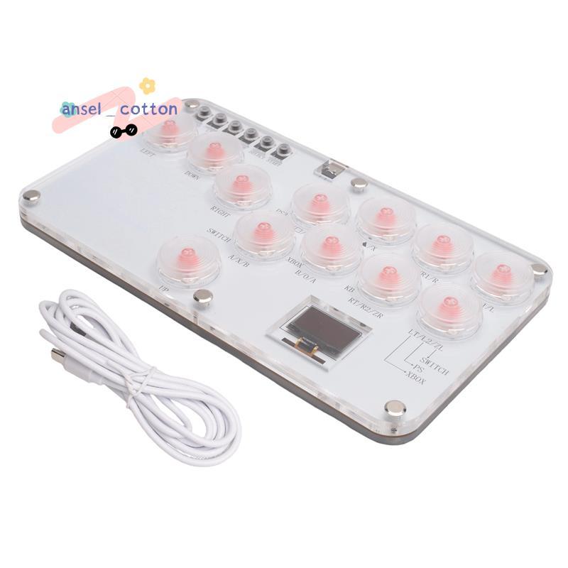Fighting Stick Controller คีย์บอร์ดเกมต่อสู้แสง RGB สีสันสดใสสําหรับสวิตช์พีซี