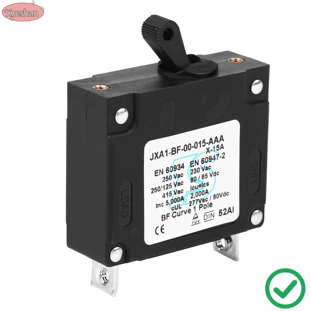 XUESHAN Toggle Reset Switch, DC/AC Breaker Manual Reset Circuit Breaker, Toggle Operation Black Manu