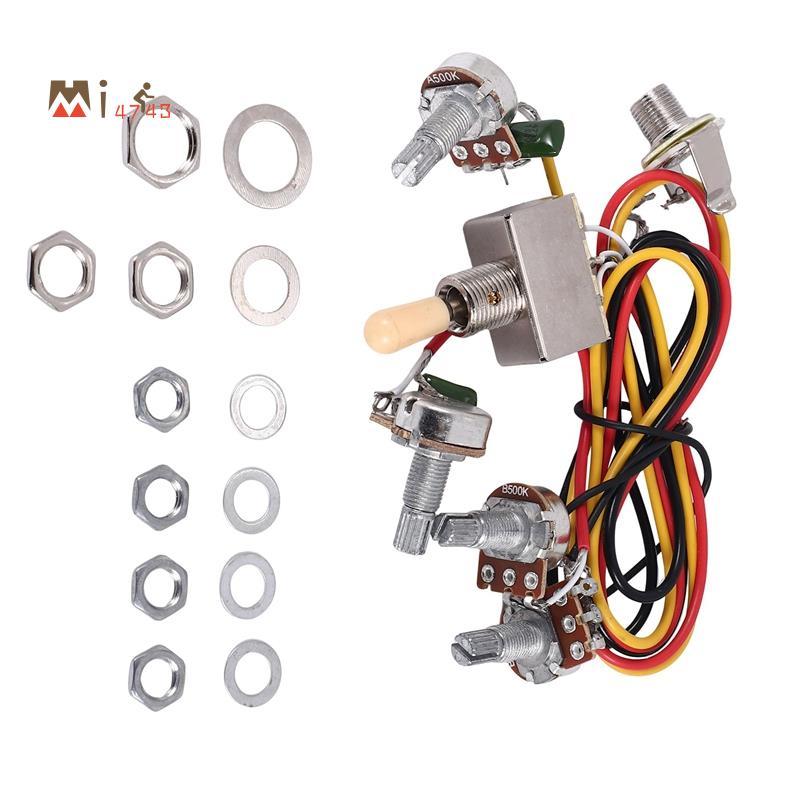 Mi4743iGuitar สายไฟ Prewired 2 เล่ม 2 โทน 4-500k หม้อสําหรับ LP กีตาร์