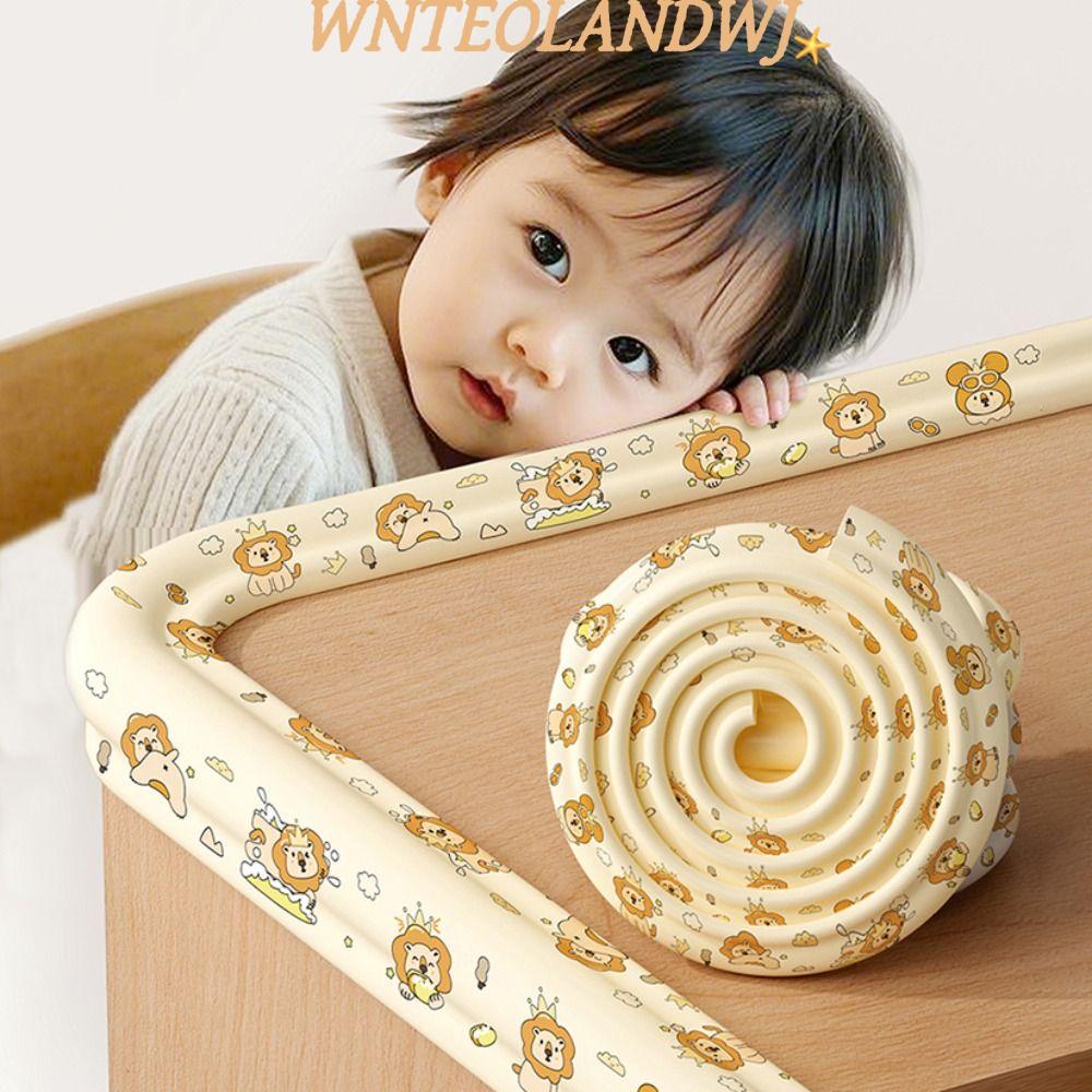 WNTEOLANDWJ เบาะป้องกันการชนกัน, ความปลอดภัยของทารก 2m แถบยามขอบโต๊ะ, การ์ตูนหนาในทางปฏิบัติรูปแบบดิจิตอลกันชนโฟมนุ่มข้างเตียง