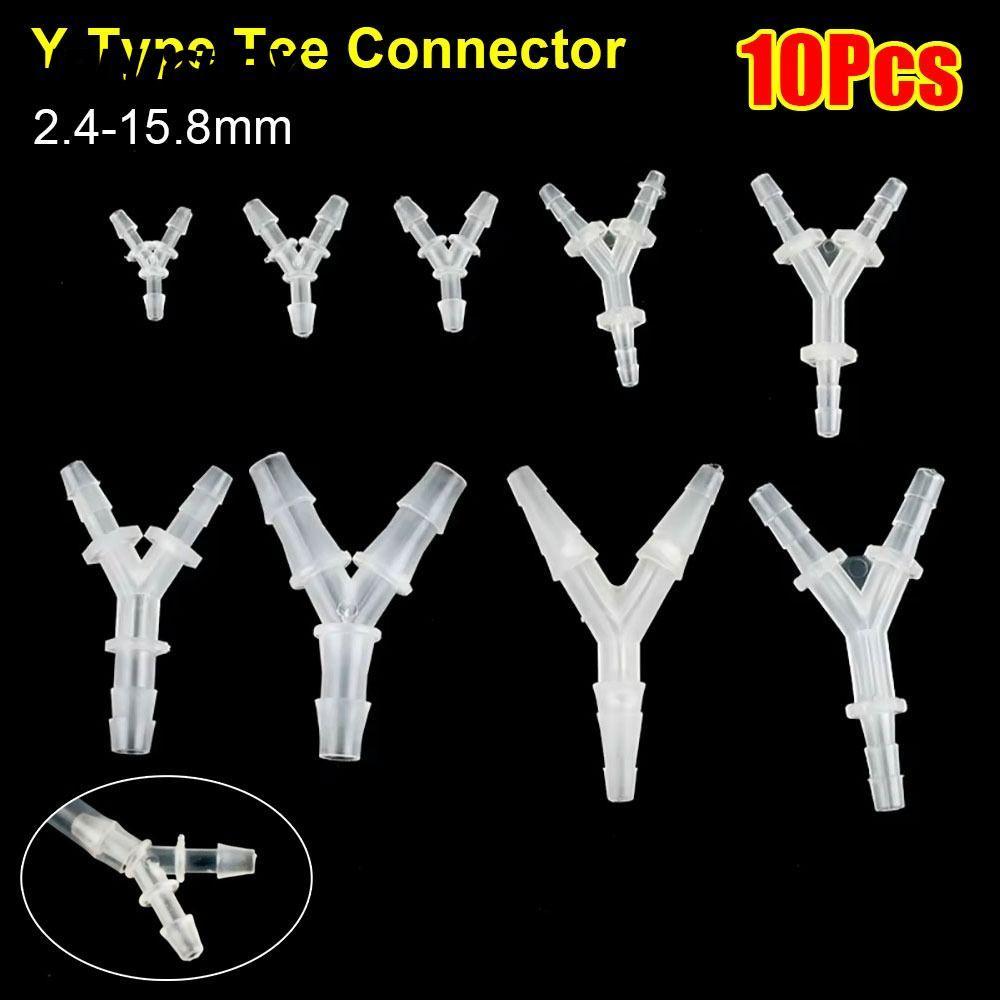 UPLUCKEY 10 ชิ้น Y-Type Tee Connector, นุ่ม 2.4-2.8 มิลลิเมตร 3 ทาง Connector, PP PE ท่อพลาสติกอุปกร