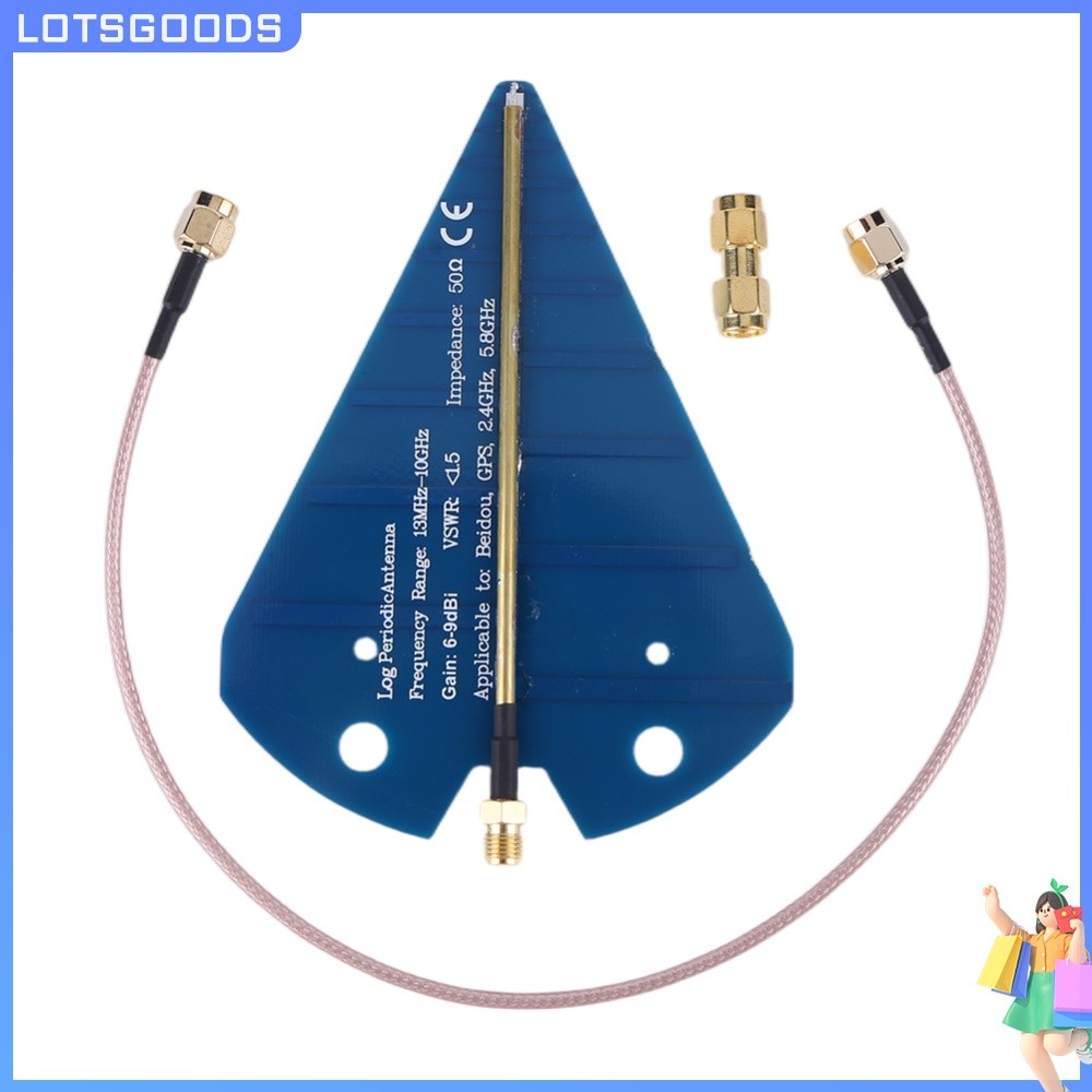 [จัดส่งในพื้นที่] 1300MHz-10GHz Mini Log Periodic Antenna 6-9dB Gain Ultra Wide Band Log-Periodic เส