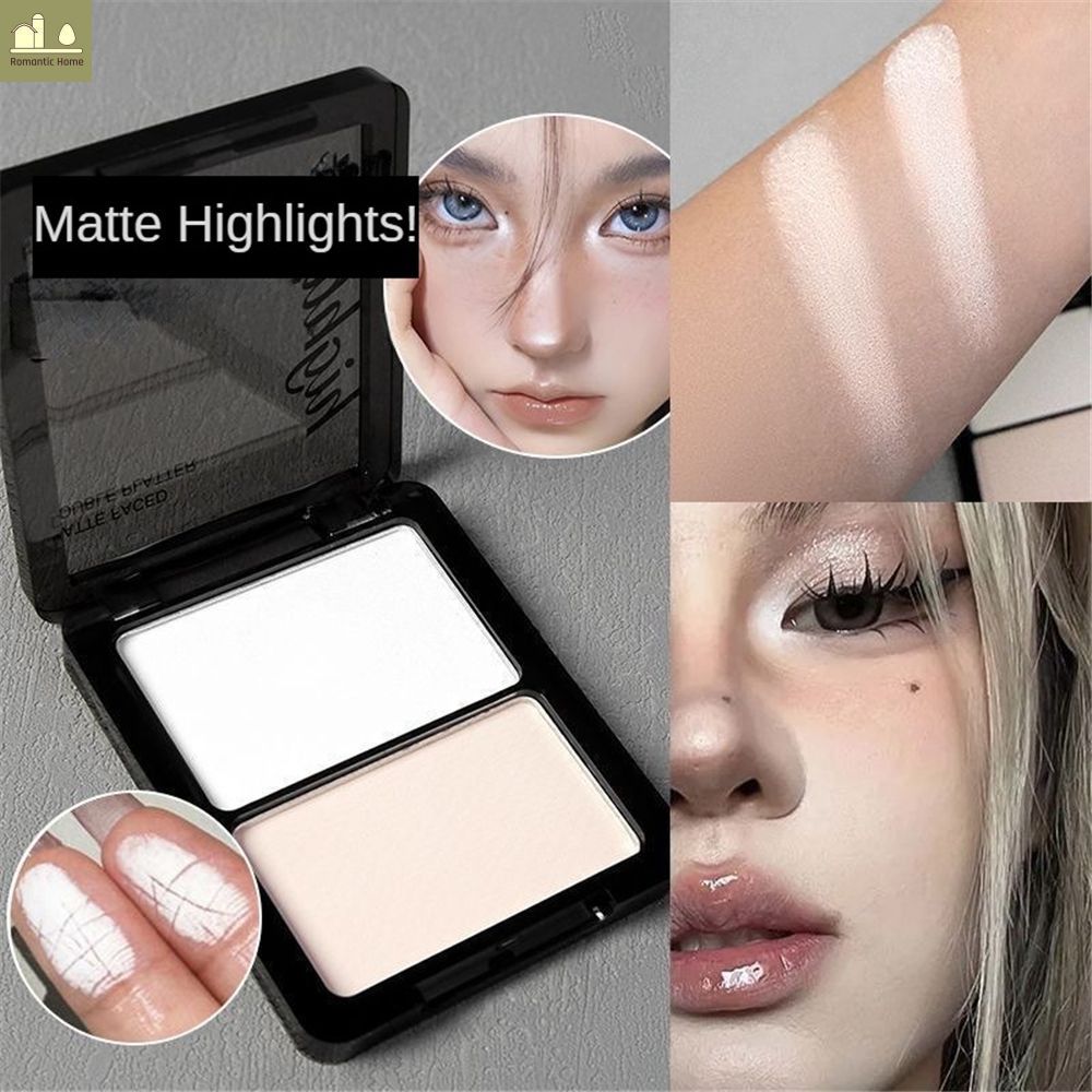 พาเล็ตต์ไฮไลท์ บลัช และคอนทัวร์ 2 สี - 3D เนื้อแมตต์ ช่วยให้ใบหน้าสว่างใส ความอิ่มตัวสีต่ำ ไฮไลท์ธรร