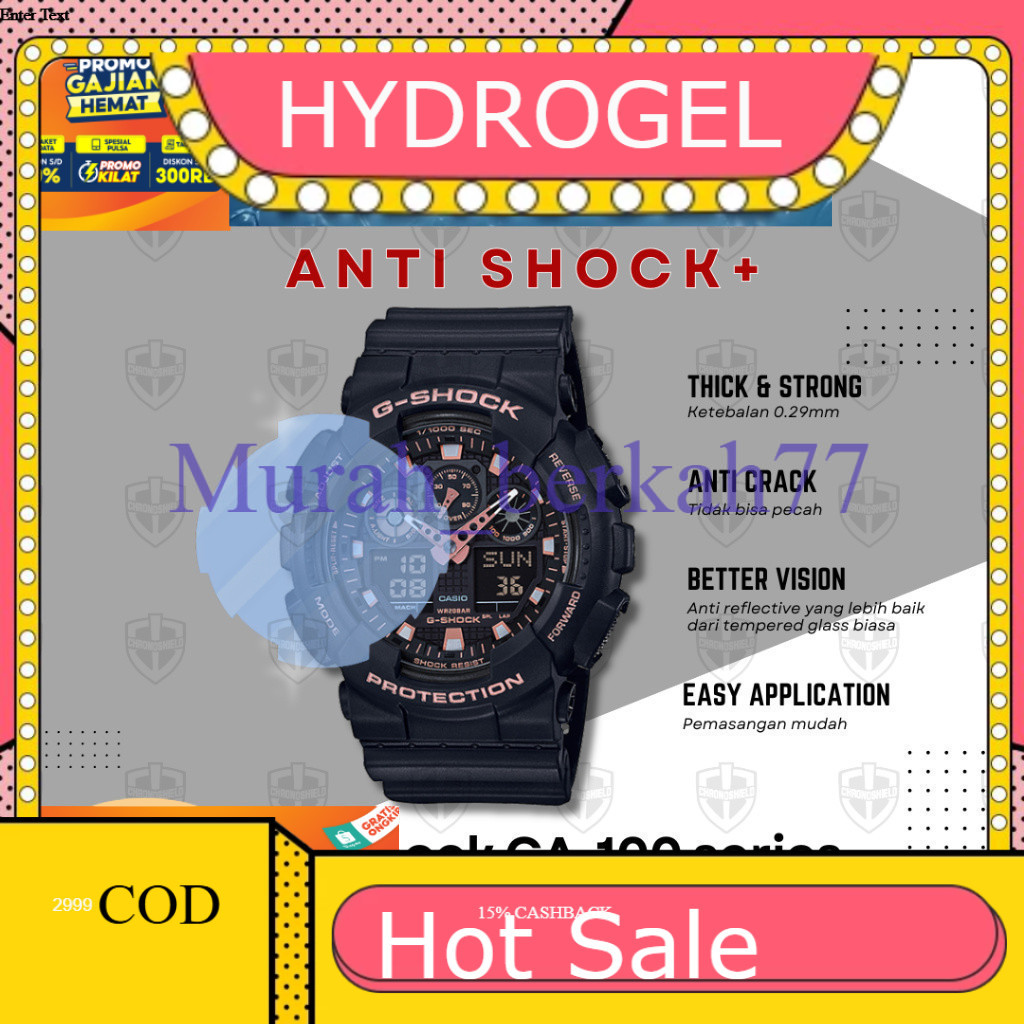 ANTI-SCRATCH HYDROGEL Antishock สําหรับ G-Shock GA100 GA 100 GA-100