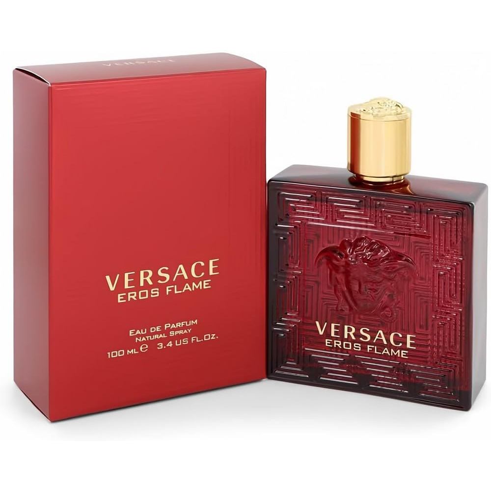 Versace Eros Flame Eau De Parfum Spray for Men, 3.4 ออนซ์