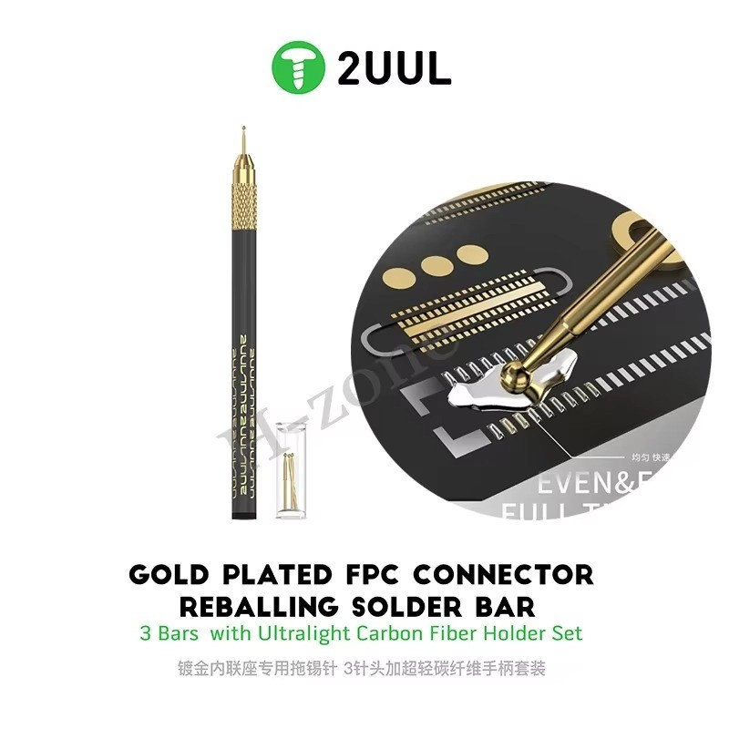 2uul SC98 ดีบุก Draging เข็มชุบทอง FPC Connector Reballing Solder 3 บาร์ Ultralight คาร์บอนไฟเบอร์ชุ