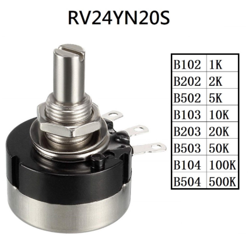 Potentiometer RV24YN 20S Variable Resistor Rotary หม้อ 1K 10K 5K 50K 100K Ohm ปรับ
