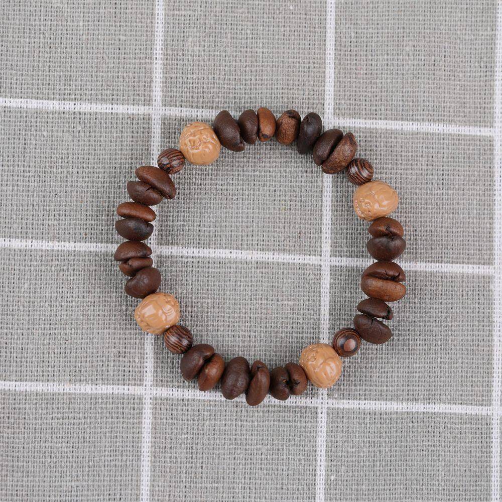 Amazon สร้อยข้อมือเมล็ดกาแฟแท้ธรรมชาติดูพื้นที่ diy แฟนคู่รักสร้อยข้อมือเมล็ดกาแฟทอนิช