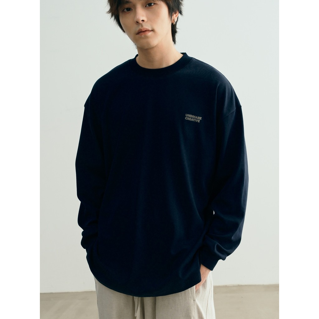 UNDIHARE Cloudy Ceramic Brushed Air Layer Loose Japanese Style All-Match Casual Men Women Round Neck