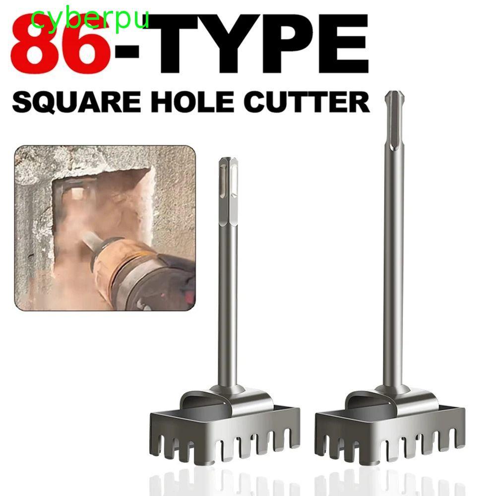 CYBERPULSE เครื่องตัดรูสี่เหลี่ยม, Punch Square-handle 4 Pits Square Socket Puncher, Slotting Quick 