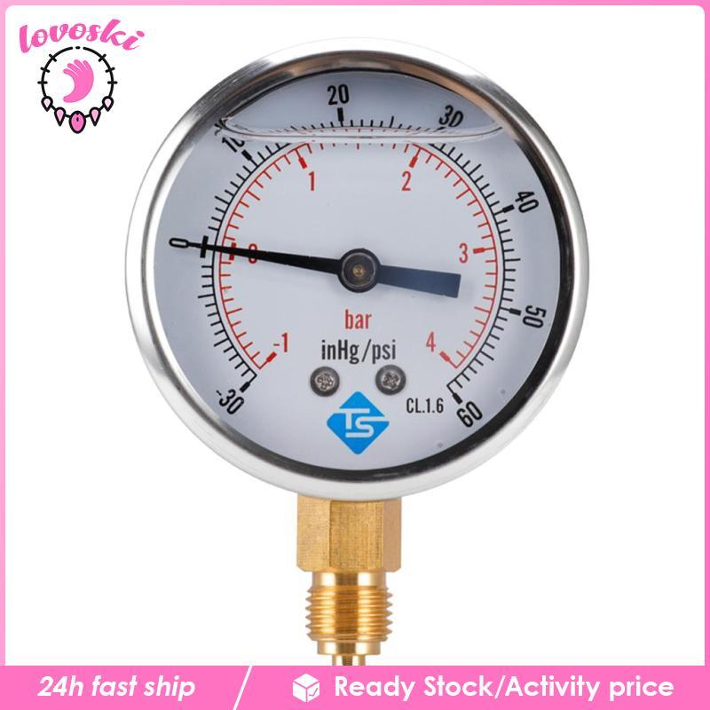 [Lovoski] มาตรวัดสูญญากาศ S/S Case 68mm , -1 Bar &-30-15Hg , -1-10bar,-30-150hg/psi A
