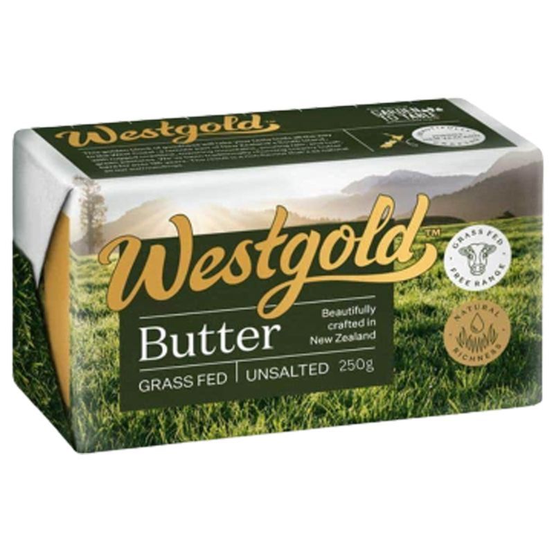 เวทส์โกลด์เนยชนิดจืด 250กรัม Westgold Unsalted Butter 250g. [หมายเลขบาร์โค้ด 9421016151318 ]