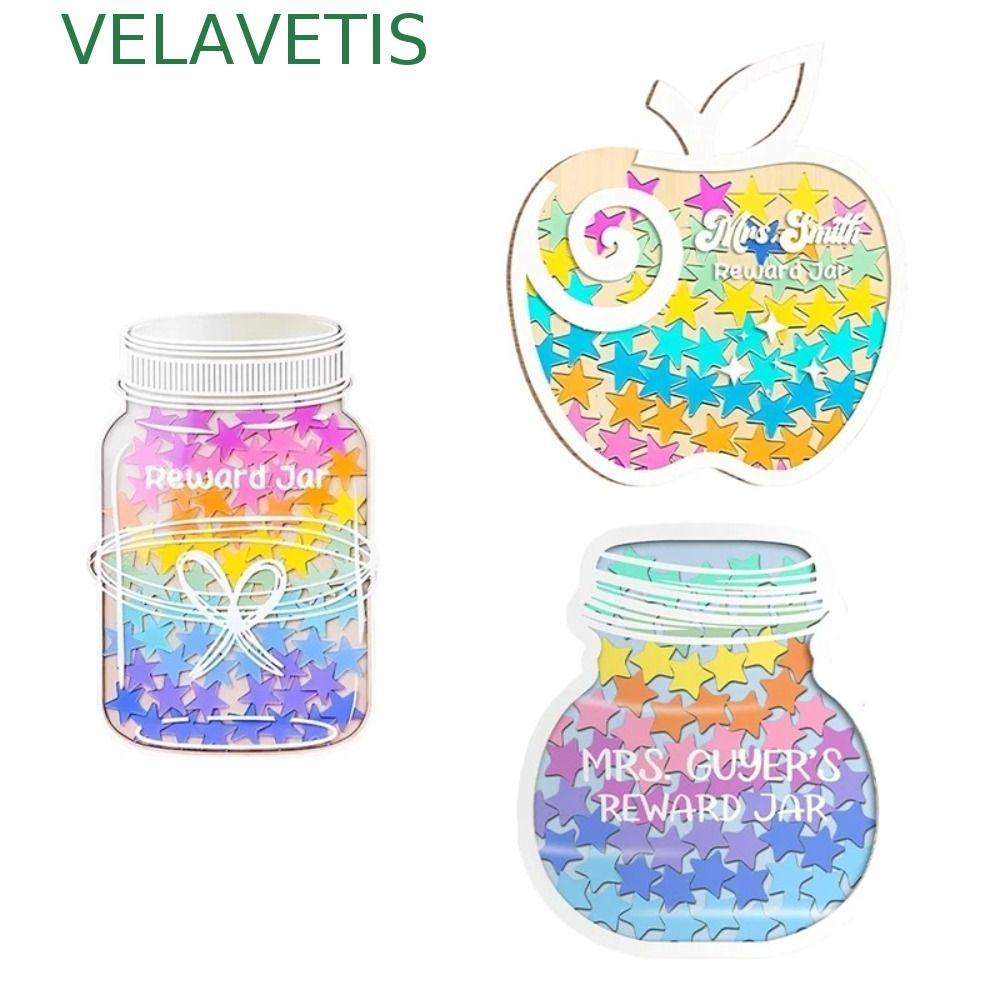 VELAVETIS Positive Behavior Rewards Jar, ไม้การ์ตูนเด็ก Star Reward Jars, ของขวัญเชิญพร้อมขายึด Hear
