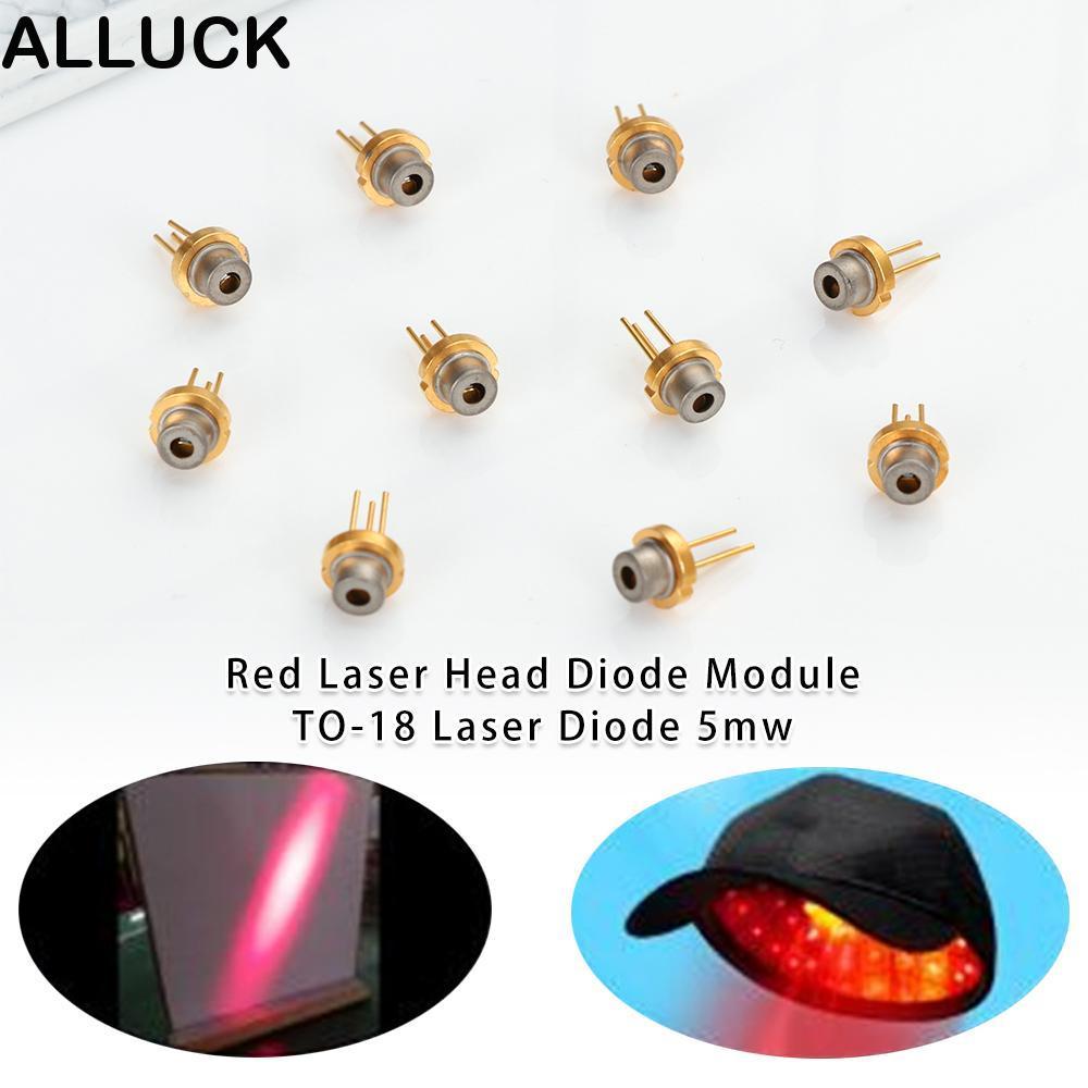 ALLUCK 1/2/5/10 ชิ้นหัวเลเซอร์สีแดง 5MW DIY Lab 650nm 2.2V การเผาไหม้อินฟราเรด