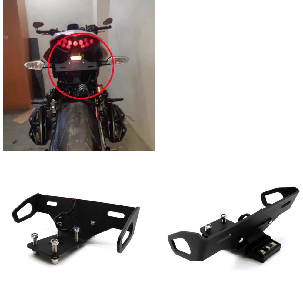 สำหรับ KAWASAKI Z1000 Z1100 รถจักรยานยนต์ดัดแปลงด้วยแสงป้ายทะเบียนกรอบป้ายทะเบียนท้ายสั้น