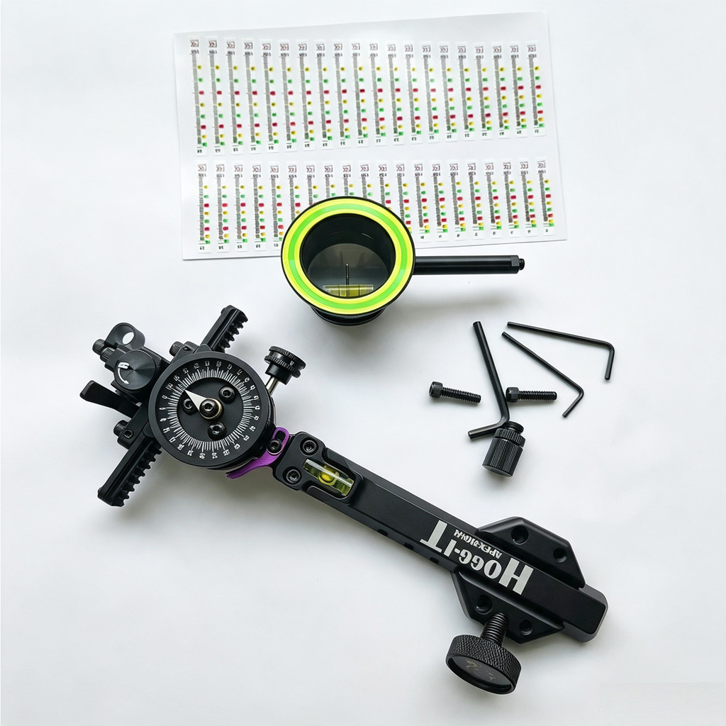 การแข่งขัน Compound Bow Sight ยิงธนู Sight 6061 อลูมิเนียม 0.019 นิ้ว Compound Bow ยิงอุปกรณ์เสริม