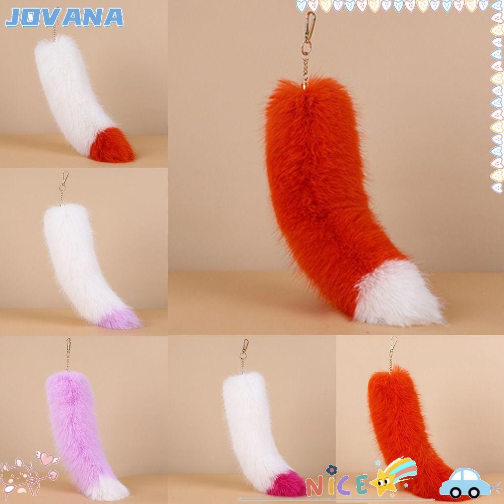JOVANA Therian Tail Bag Charms,หนาขนาดใหญ่Faux Fur Tailพวงกุญแจ,แฟชั่นนุ่มPlush Warm Furจี้ของขวัญ