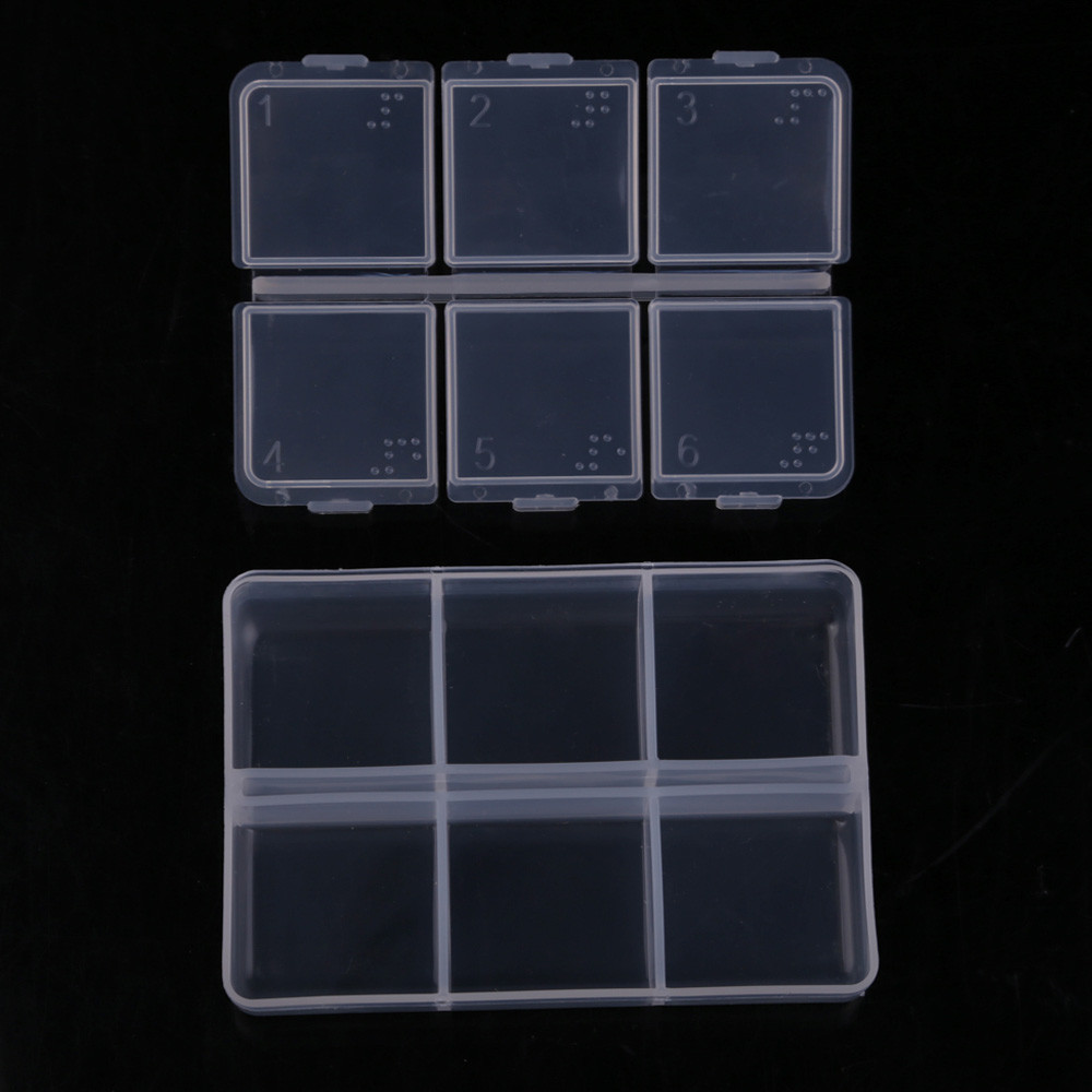 6 เซลล์ Braille Pill Case Mini Pill Organizer กันความชื้น