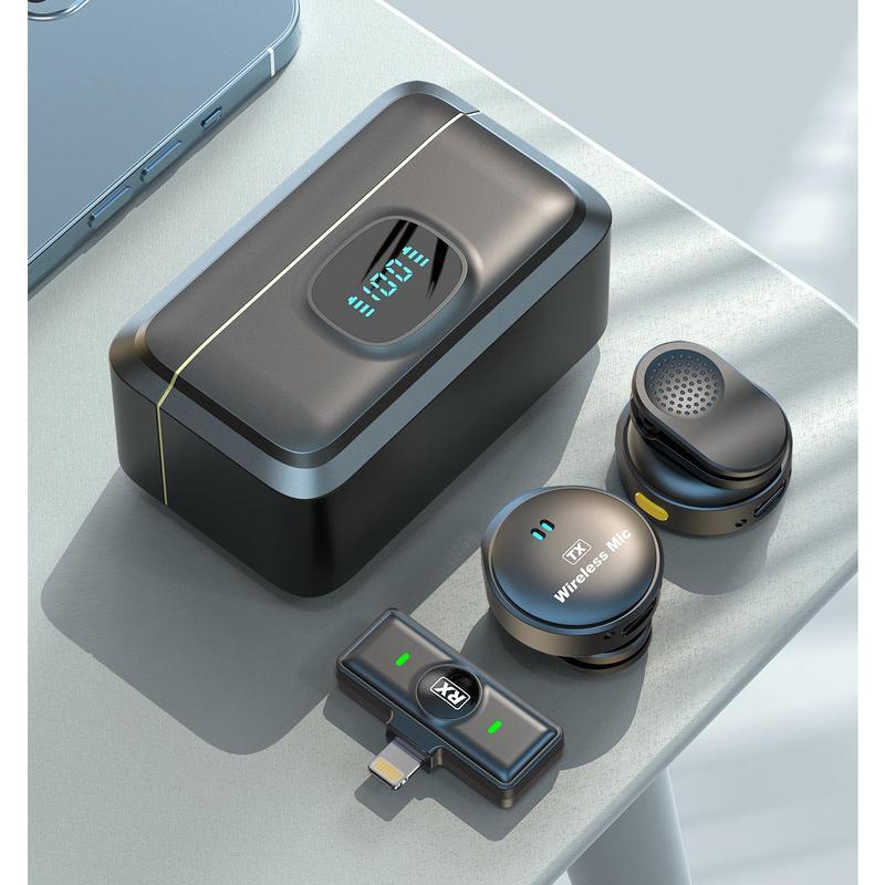 Q8 Three-in-One Clip Tie สไตล์จอแสดงผลดิจิตอล Lavalier ไมโครโฟน Live ลดเสียงรบกวนวิทยุไมโครโฟน Live 