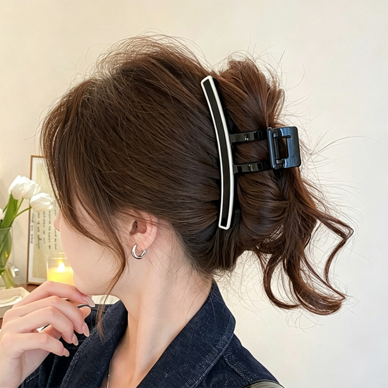MISMEMO French Simple Grab Clip Female Back Head Hair Shark Clip เครื่องประดับผม