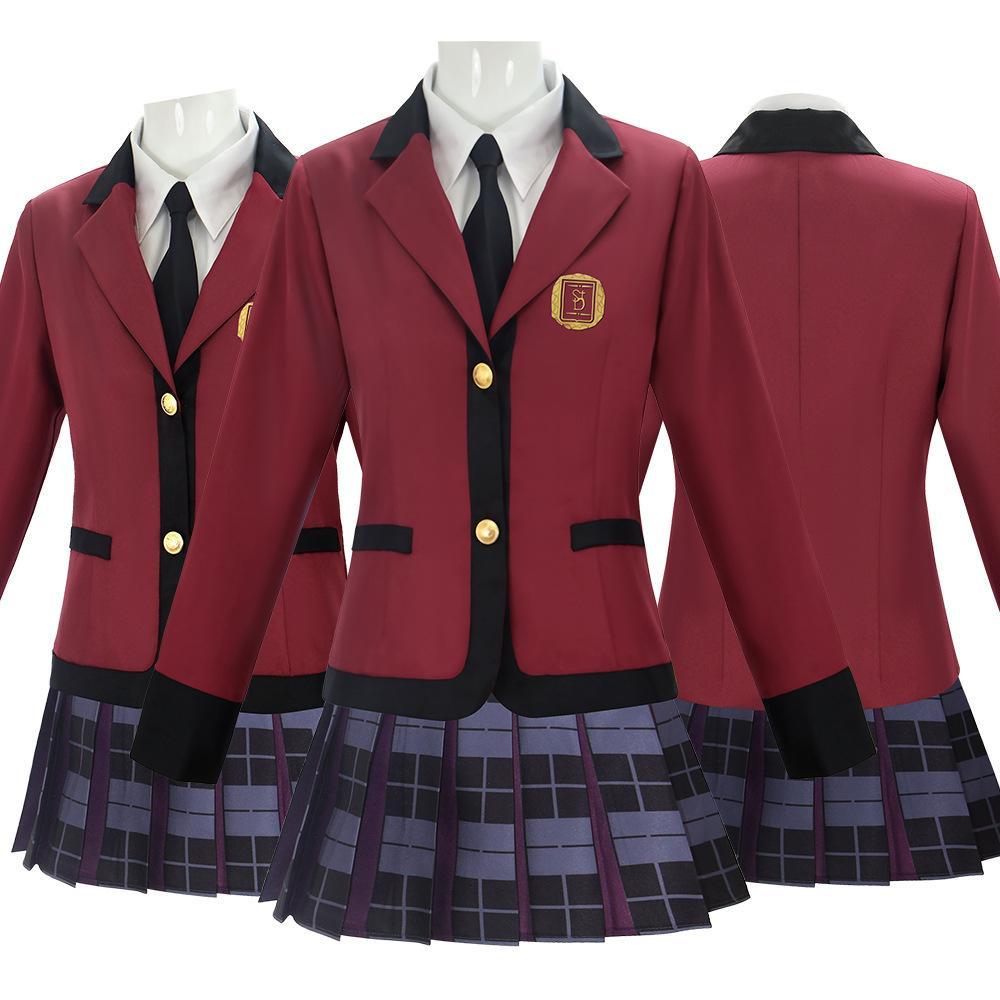Jabami Yumeko Live-action คอสเพลย์เครื่องแต่งกายจากภาพยนตร์ Kakegurui Yumeko ชุดนักเรียน COSPLAY