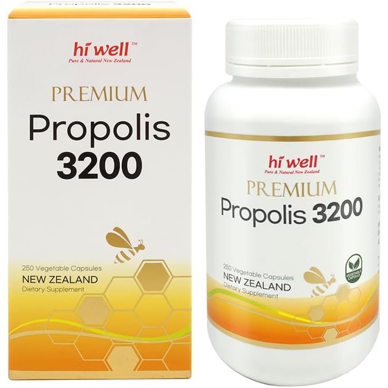 Hi Well Premium Propolis 3200 Flavonoid 96mg 250VegeCapsules(บรรจุอาจวารี)