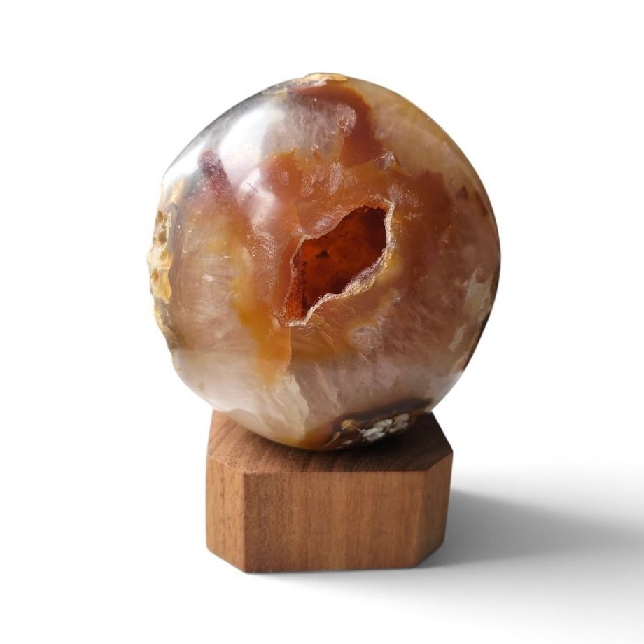 Agate Druzy Sphere พร้อมขาตั้ง