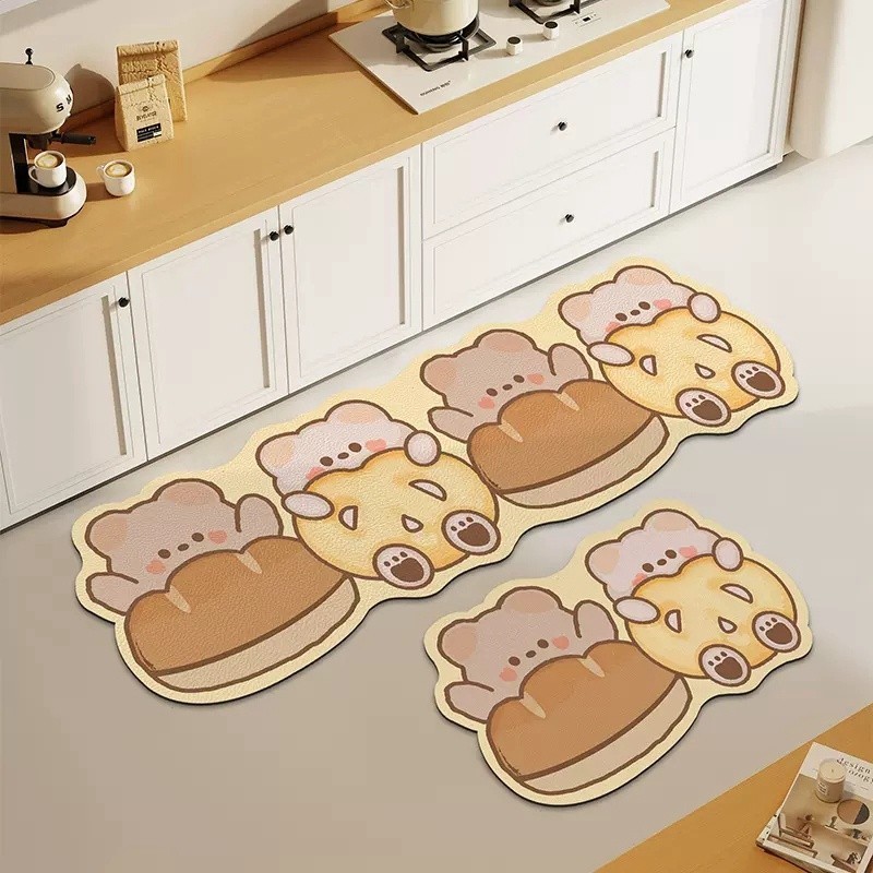 3D Printing Carpet Avocado Kitchen Mat Biscuit Floor Mat Entrance Bedroom Bedside Blanket