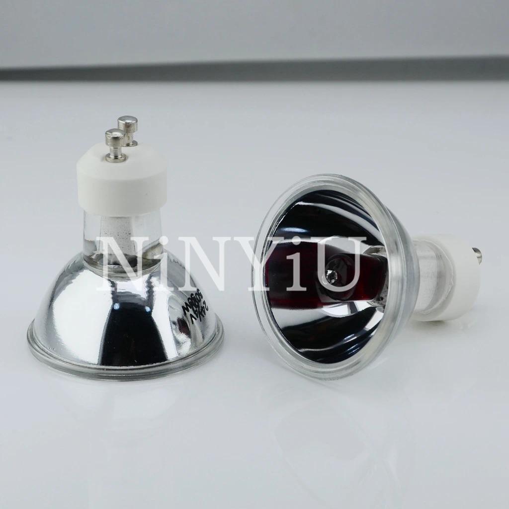 【QJ】5PCS 24V50W GU10 MS-F-1 KHC-H-I Bohm Polarized 24V 50W หลอดไฟคู่หัวสีแดงขนาดหลอดไฟ