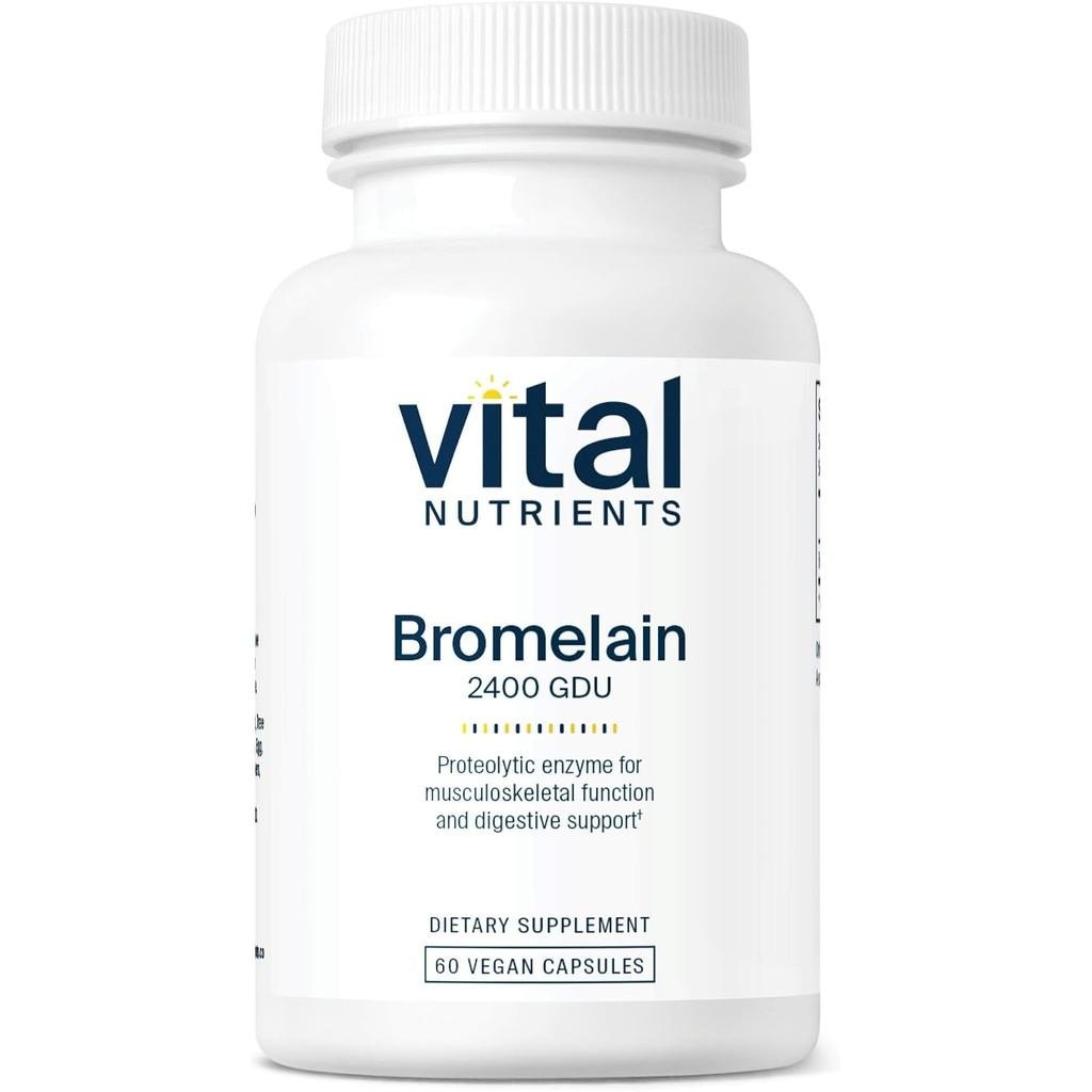 Vital Nutrients Pineapple Protein Enzyme 2400 GDU-Vegan Pineapple Protein Enzyme Support Protein Dig
