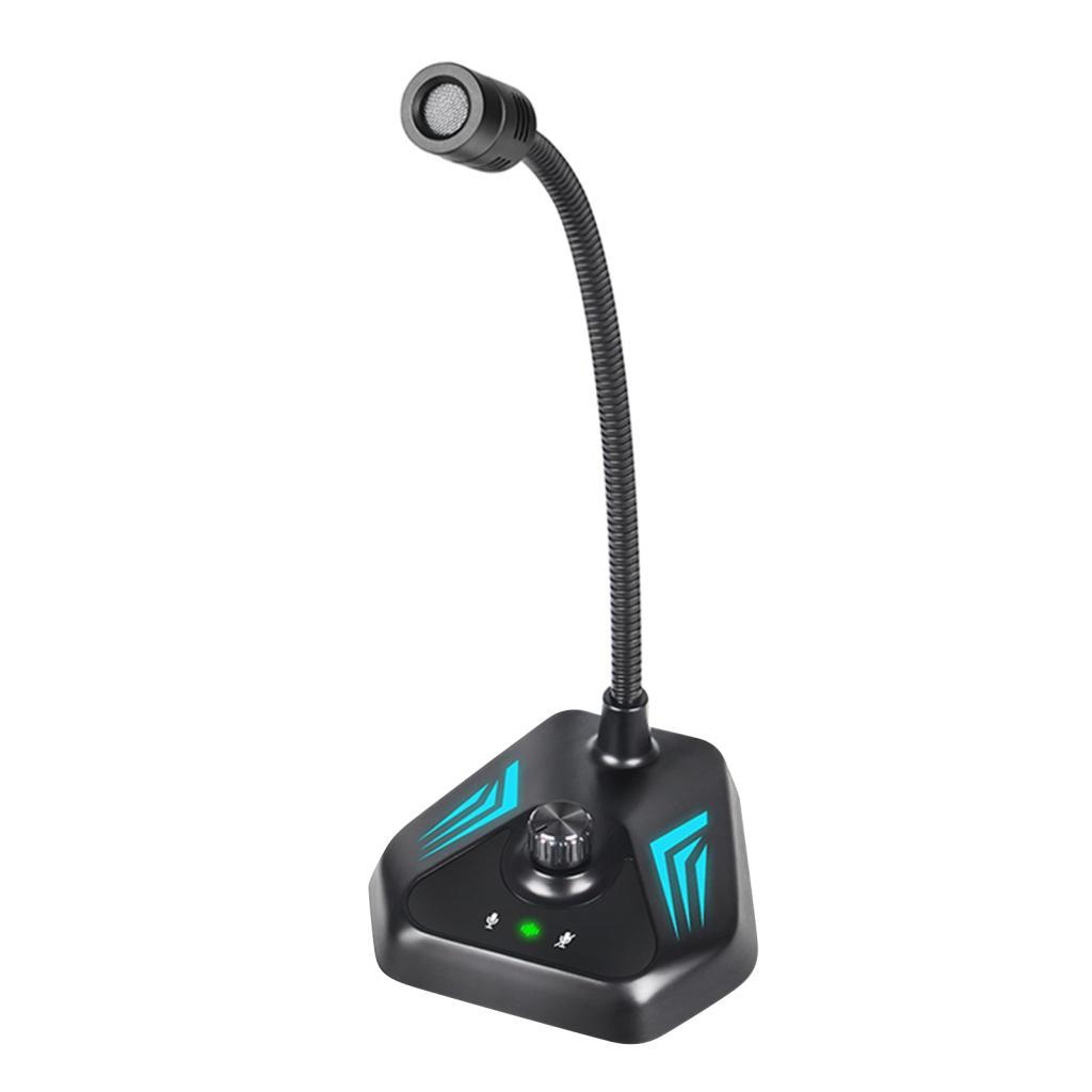 RGB ไมโครโฟนตั้งโต๊ะ ไมโครโฟนคอนเดนเซอร์ USB พร้อมระบบควบคุมแบบสัมผัส ลดเสียงรบกวน อัตราการสุ่มตัวอย