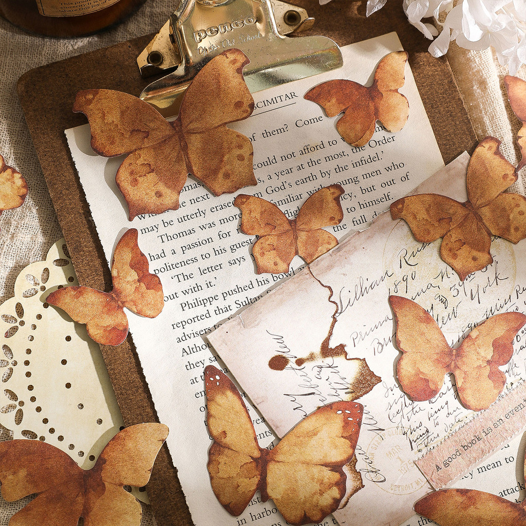 Note Sticker Pack Note Paper Twilight Natural Boundless Fallen Leaf ตัวอย่างคู่มือตกแต่งวัสดุฐานผีเส
