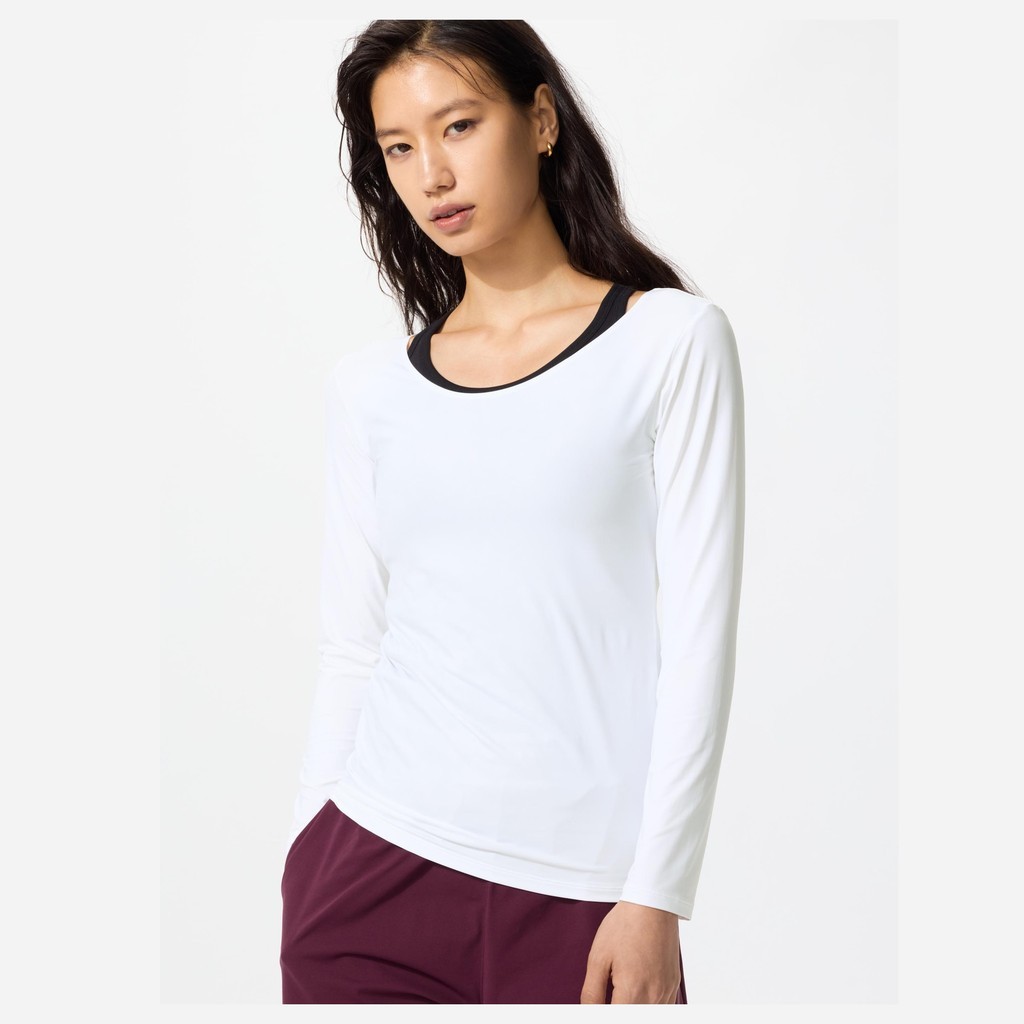 UNIQLO เสื้อยืดคอวีตัดยูวี Airism/ Dry EX ส่งตรงจากญี่ปุ่น