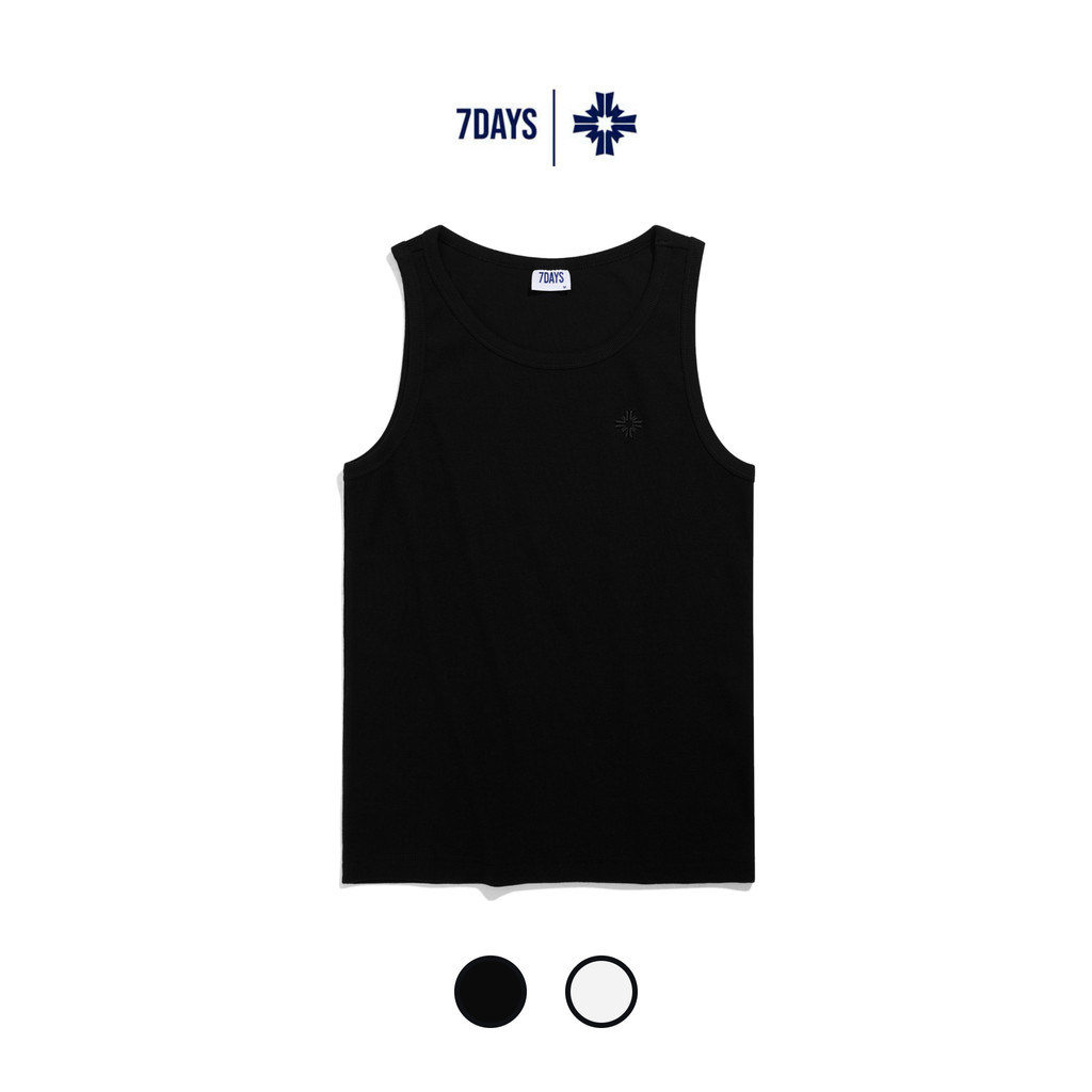 7DAYS ESSENTIAL RIBBED TANK Mens RIBBED TANK Top Stretch Cotton Underarm Basic Slim Form