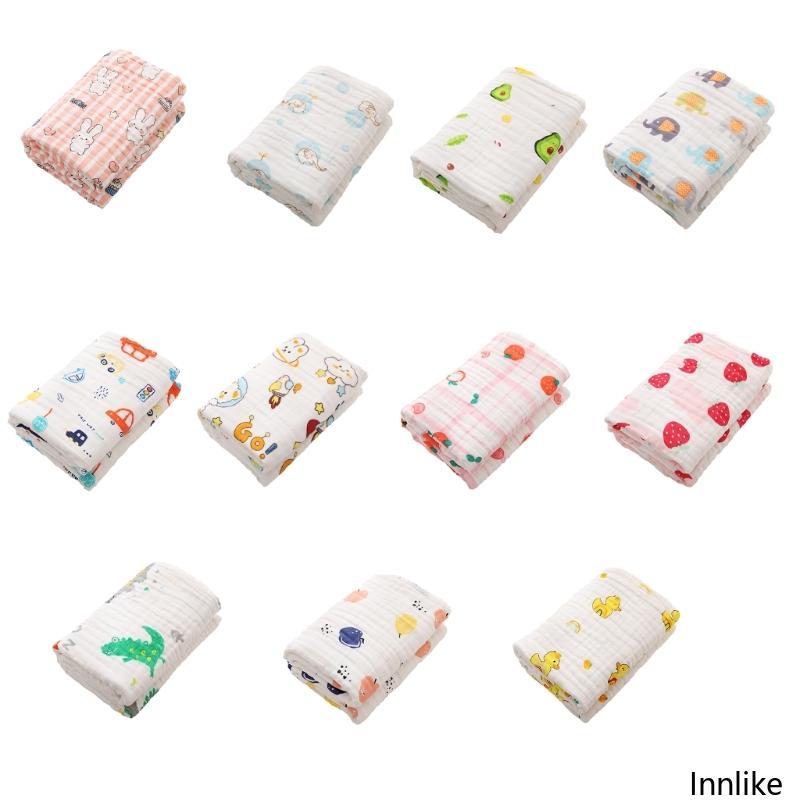 INN 0-24M ผ้าห่มเด็กดูดซับผ้าเช็ดตัวพิมพ์ผ้าเช็ดตัวทารก Essential